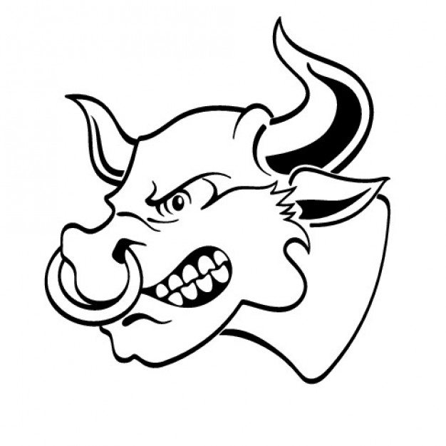 626x626 Angry Bull Head From Lateral View Vector Free Download