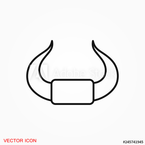 500x500 Bull Horns Icon Logo, Illustration, Vector Sign Symbol For Design
