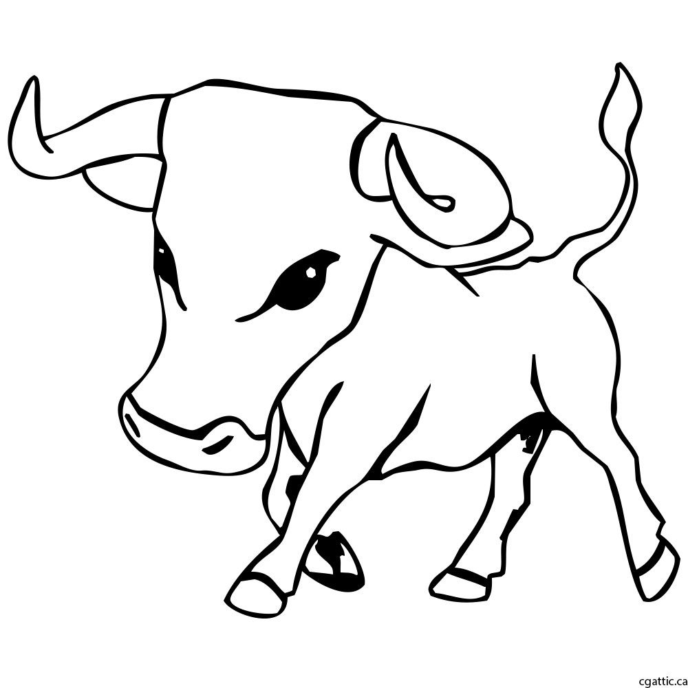 1000x1000 Cartoon Bull Drawing In Steps With Photoshop The Digital Art