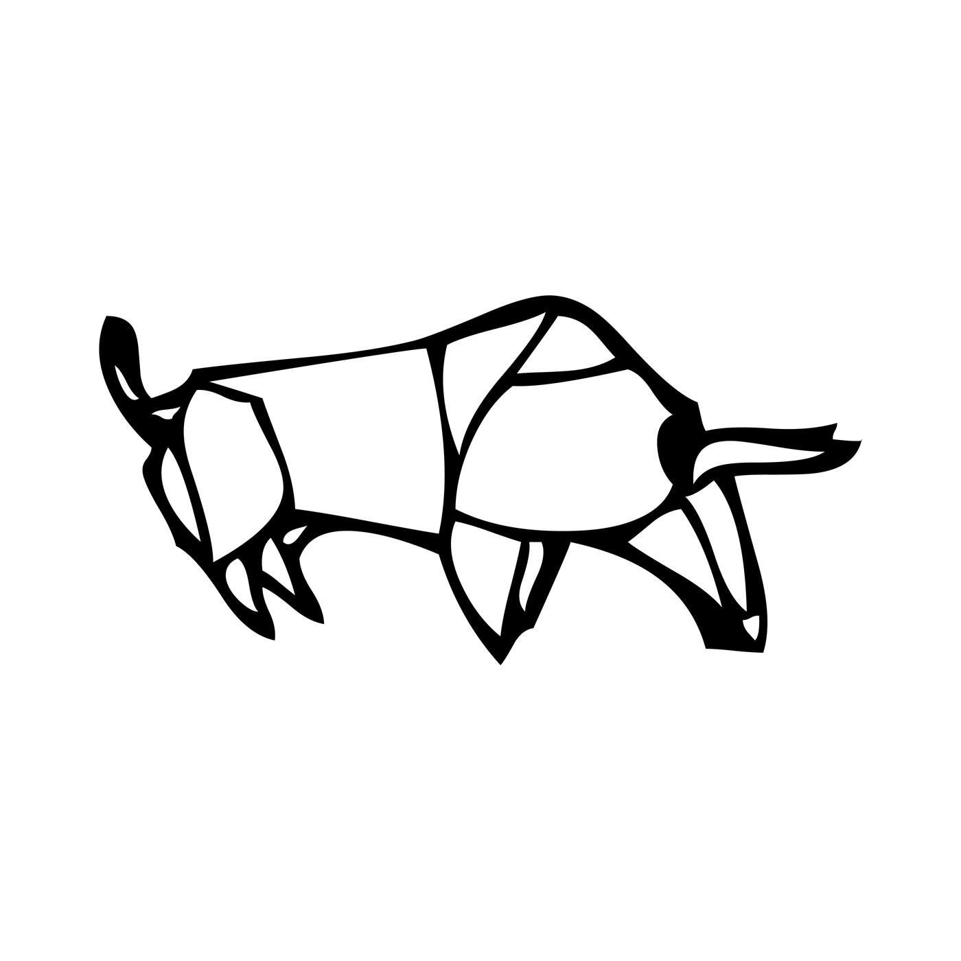 1400x1400 Origami Bull