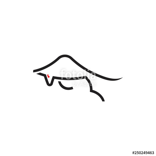 500x500 Angry Bull Lines Art Simple Decoration Vector Stock Image