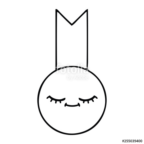 500x500 Line Drawing Cartoon Gold Medal Stock Image And Royalty Free