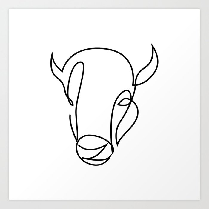 700x700 One Line Bull