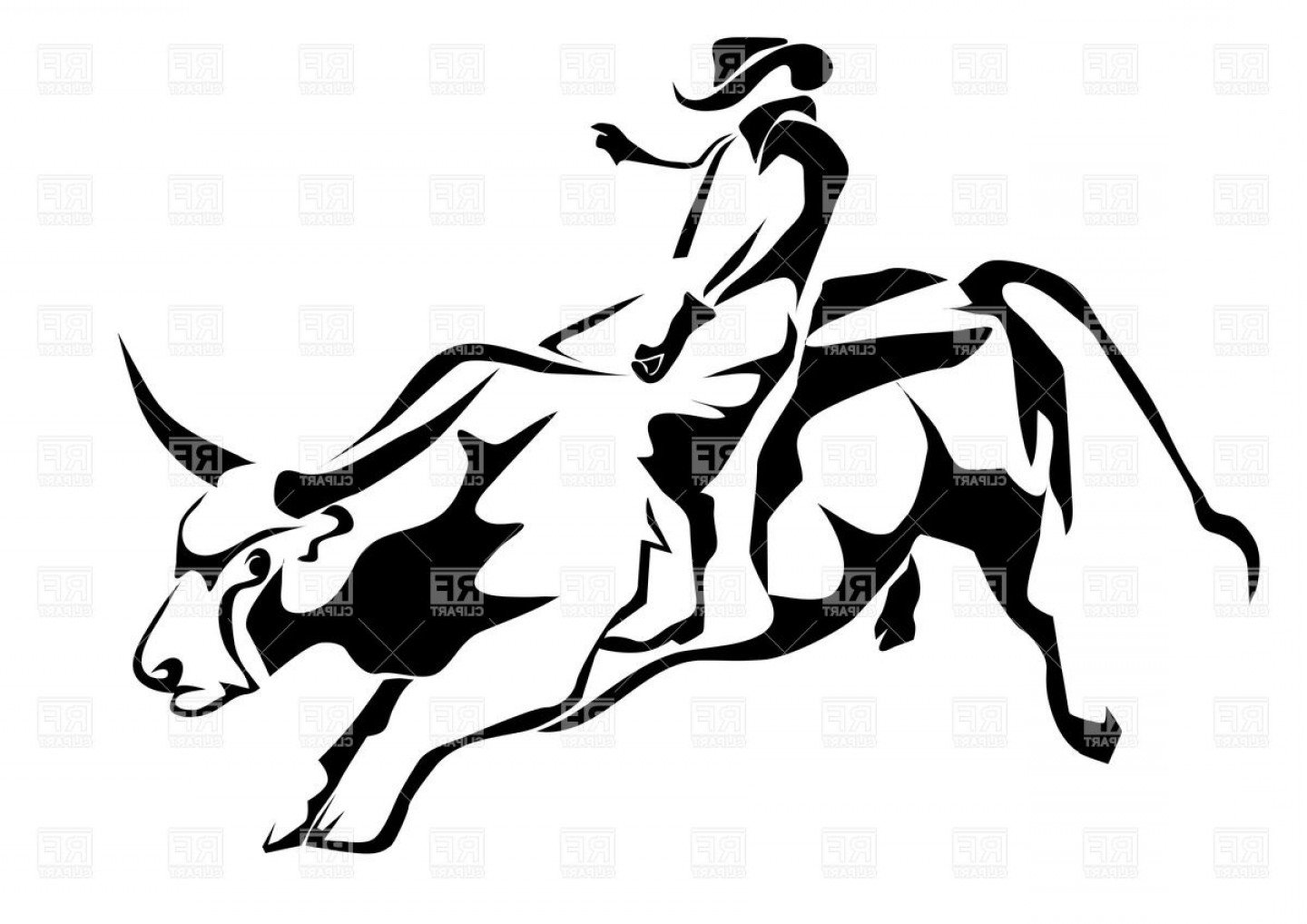 1440x1018 bull riding silhouette of cowboy and bull vector clipart soidergi