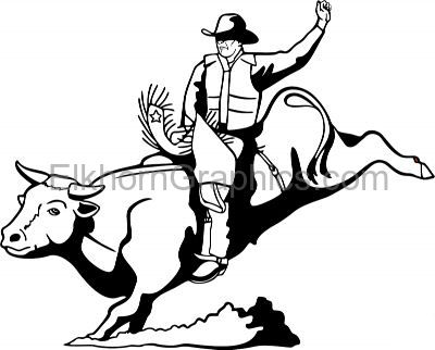 400x322 Bull Riding Sticker