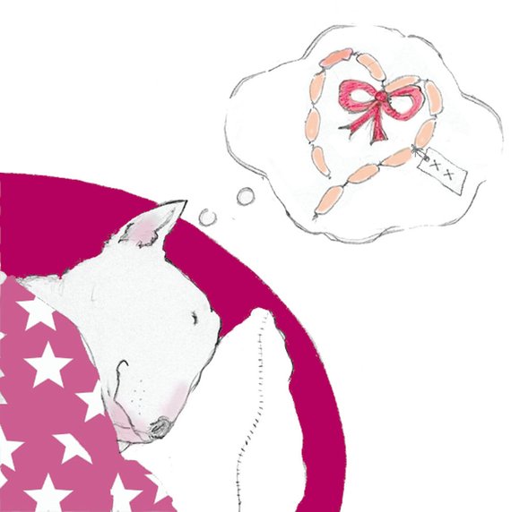 570x572 english bull terrier card sausage dreams or cupboard love etsy