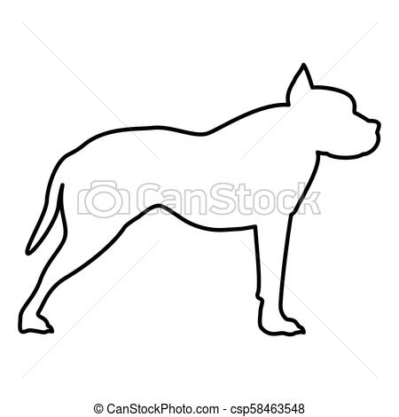 450x470 Pit Bull Terrier Icon Black Color Illustration Flat Style Simple