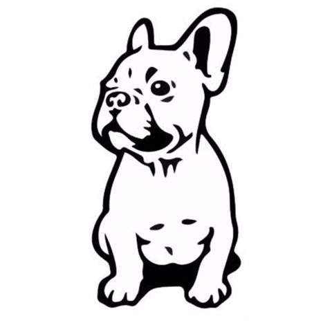 480x480 Sitting French Bulldog Puppy Outline Drawing Sticker
