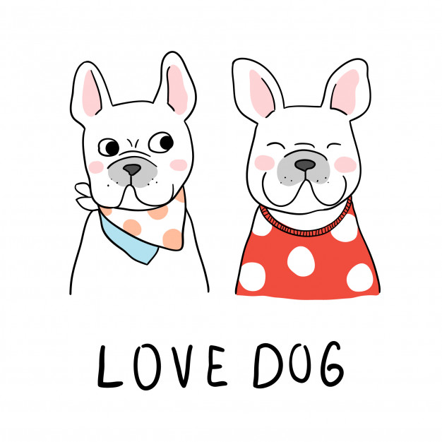 626x626 Draw Character Cute French Bulldog Vector Premium Download