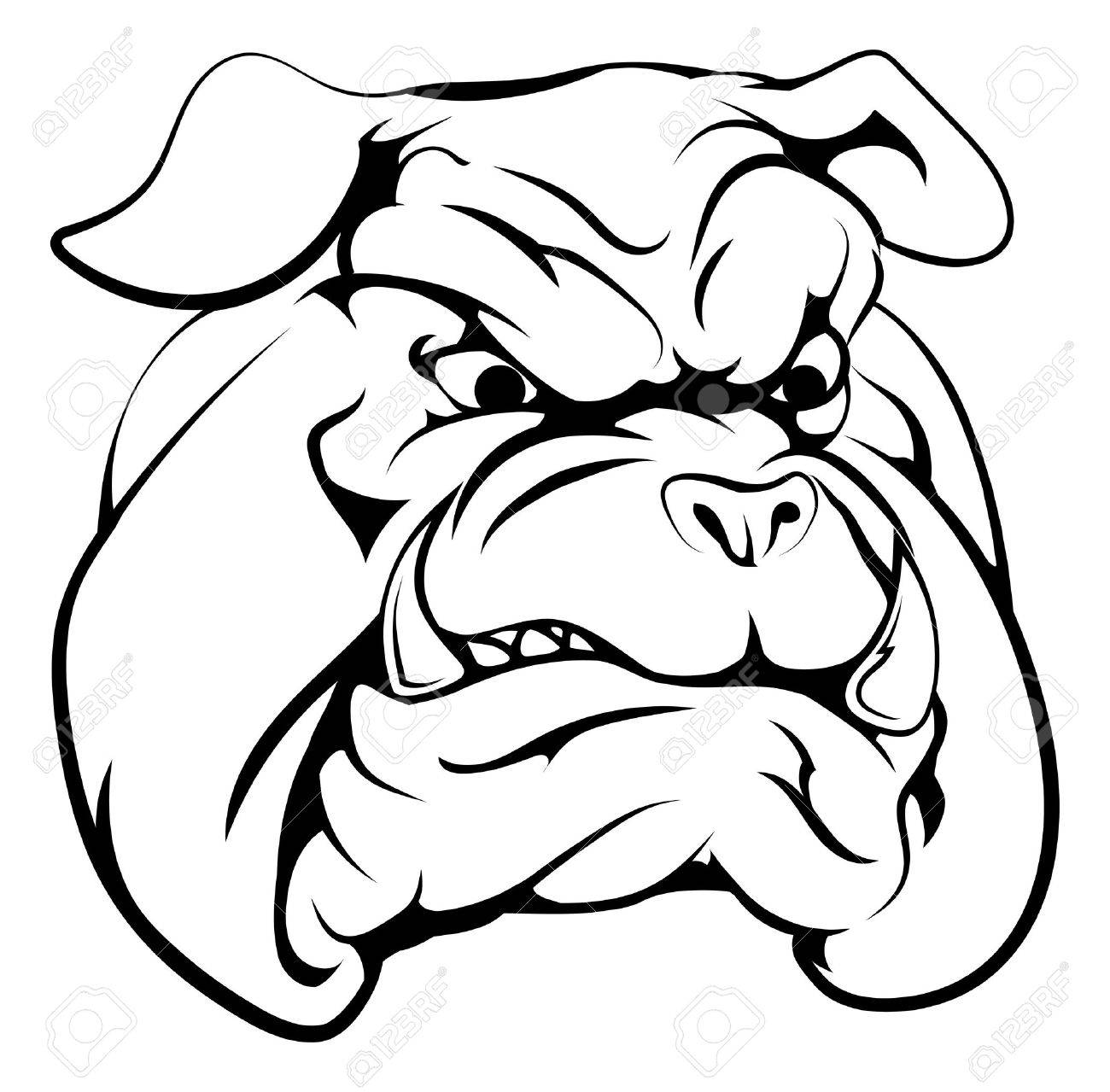 1300x1279 Bulldog Clipart Drawing