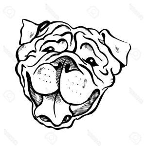 300x300 White Stock Vector Coloring Pages Sheet Grinch Happy Bulldog Face