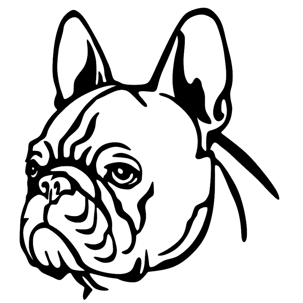 1000x1000 French Bulldog Head Wall Art