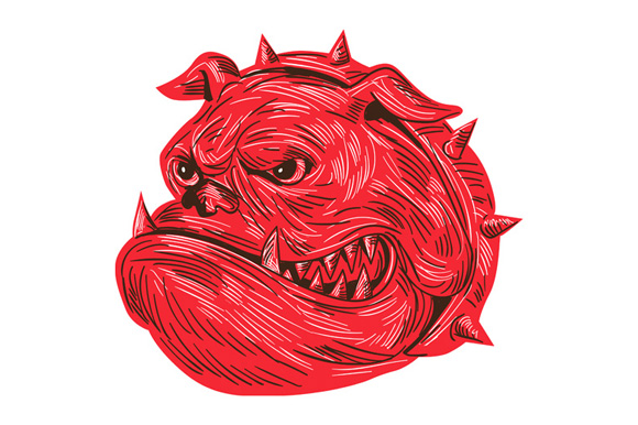 580x386 Angry Bulldog Head Drawing