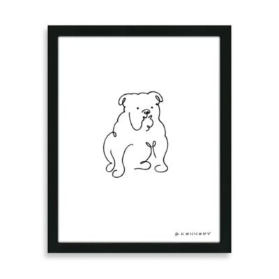 400x400 Framed Bulldog Line Drawing