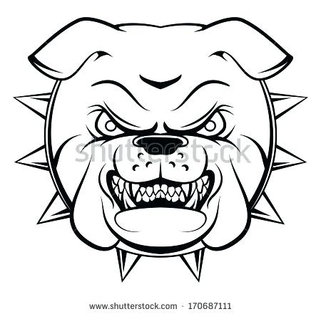 450x441 Bulldog Face Drawing