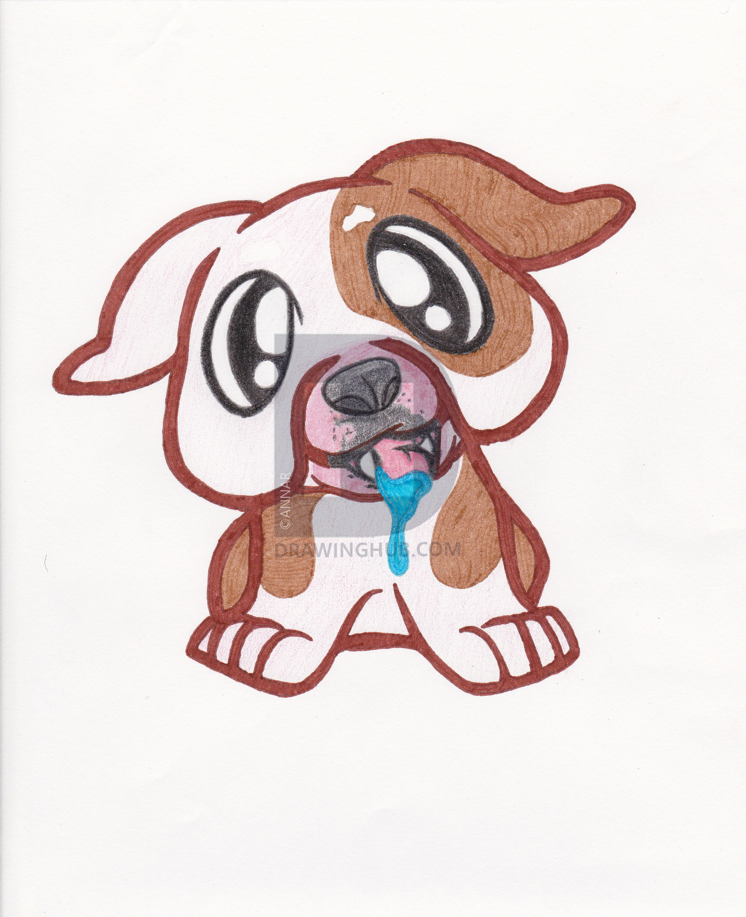 2512x3088 Bulldog Puppy Drawing