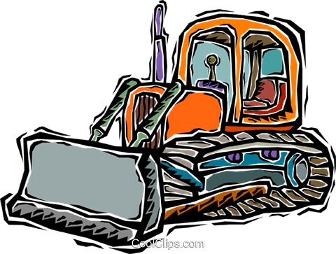480x363 Bulldozer Royalty Free Vector Clip Art Illustration