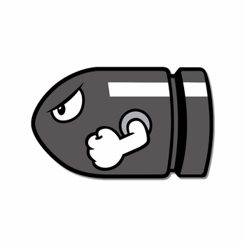 350x350 Super Mario Bullet Bill Laser Die Cut