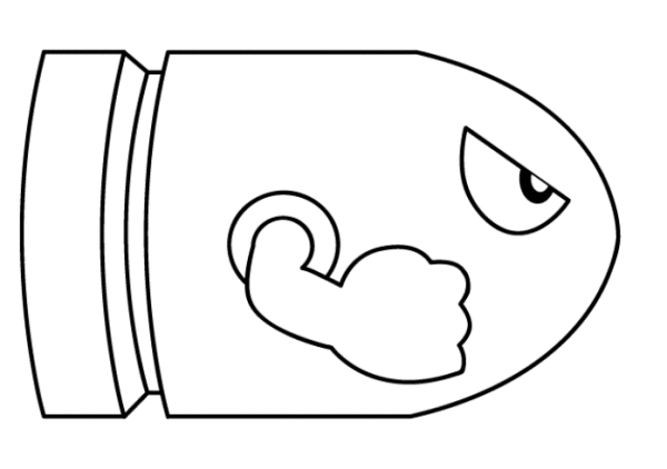 600x422 Bullet Bill Coloring Pages