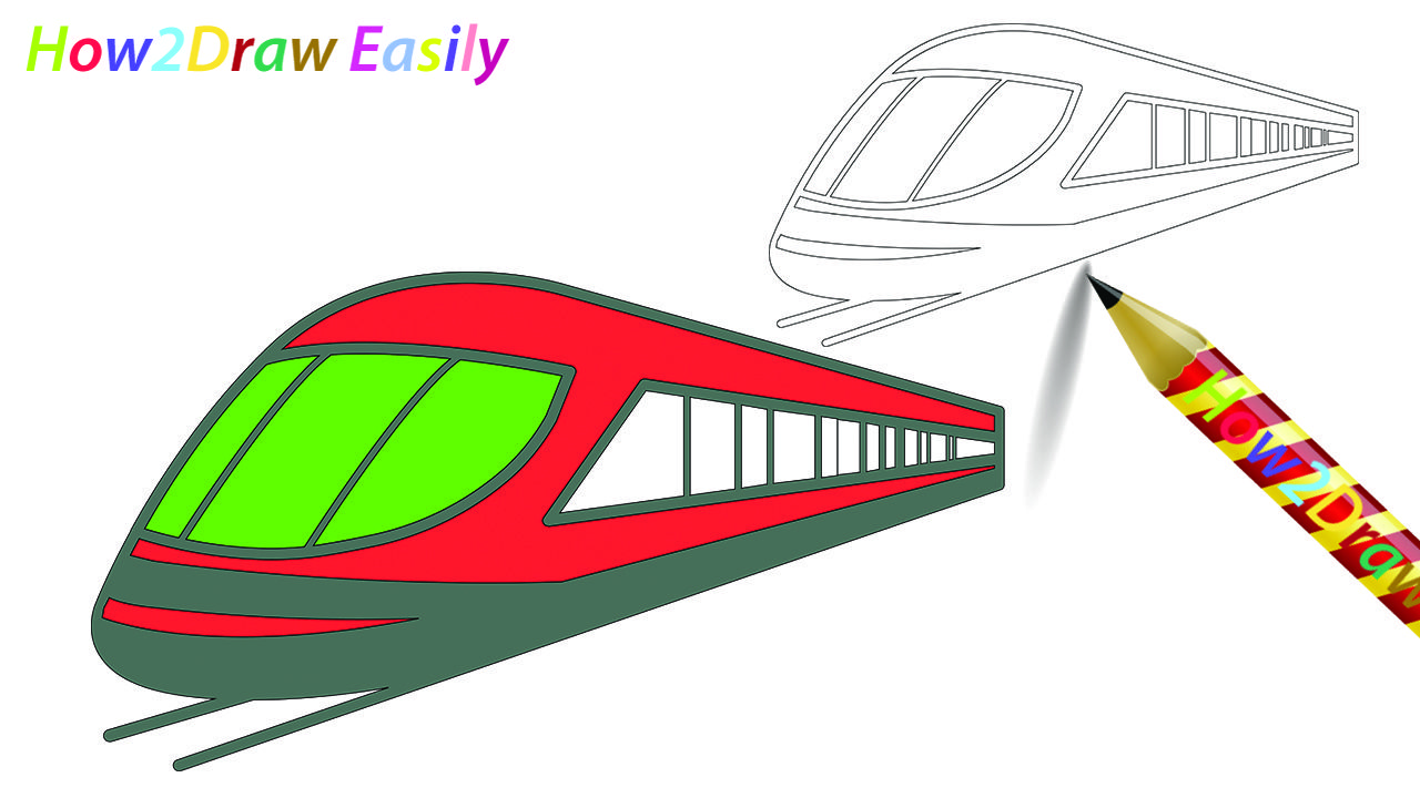 1280x720 Bullet Train Drawing Coloring