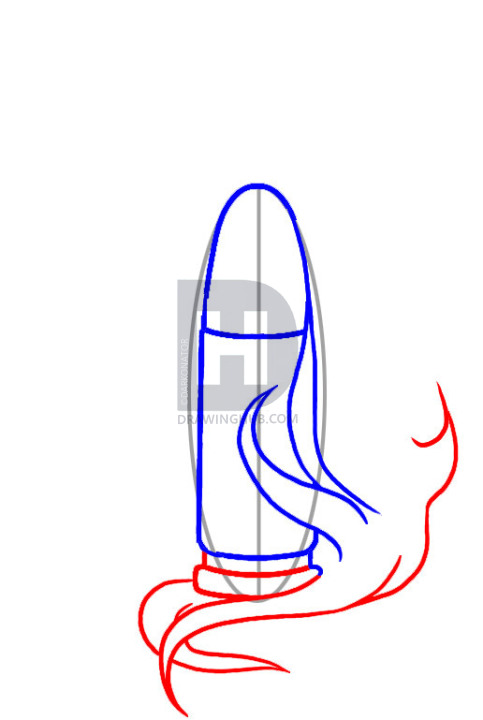 483x720 How To Draw A Bullet, Step