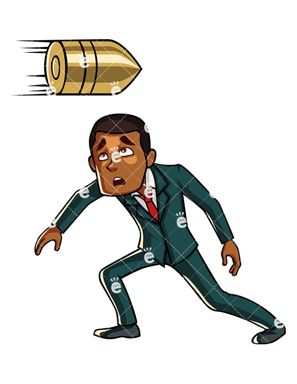585x755 Black Businessman Dodging A Huge Bullet