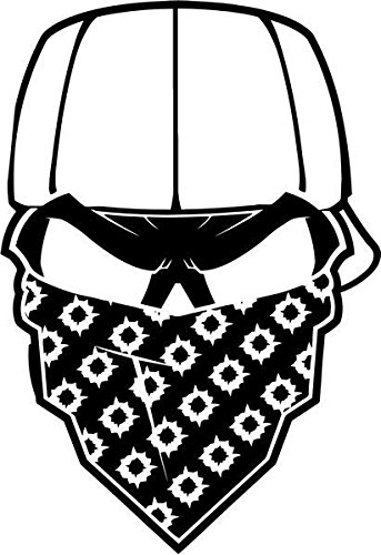 343x500 Gangster Mask Bullet Holes Skull Vinyl Decal Sticker