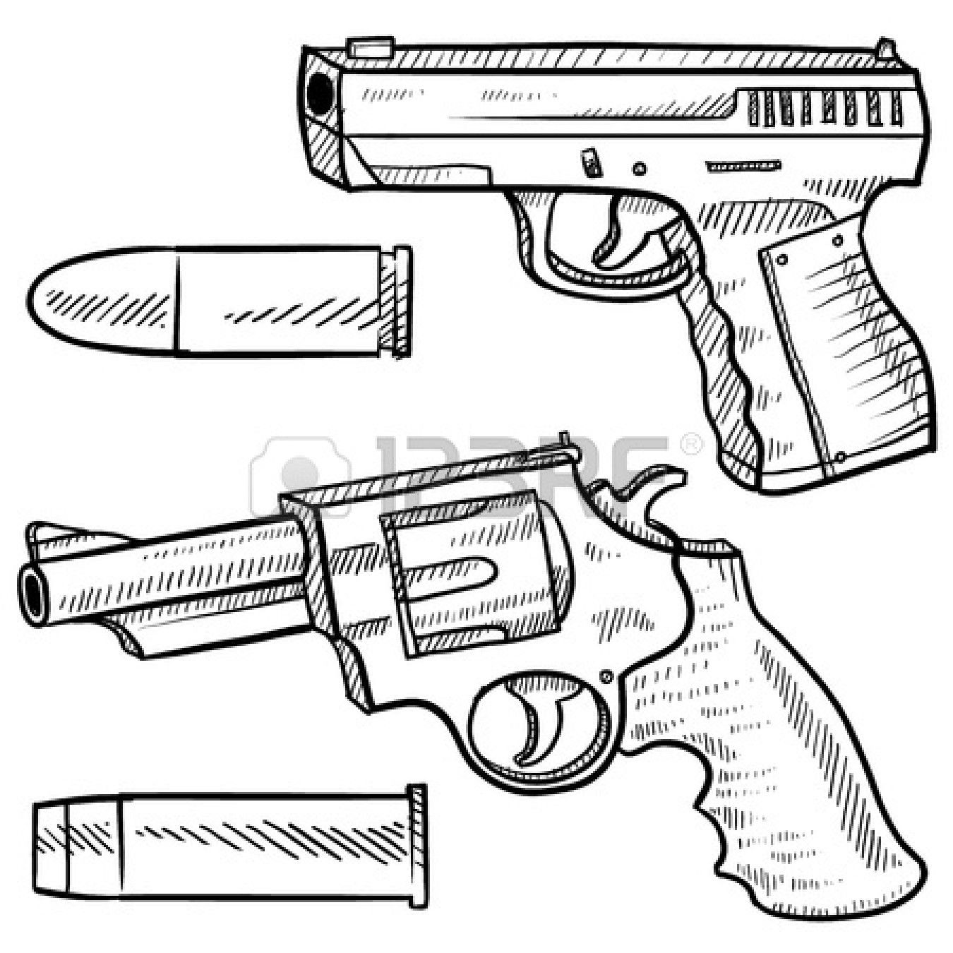 1350x1350 Bullet Drawing Outline For Free Download