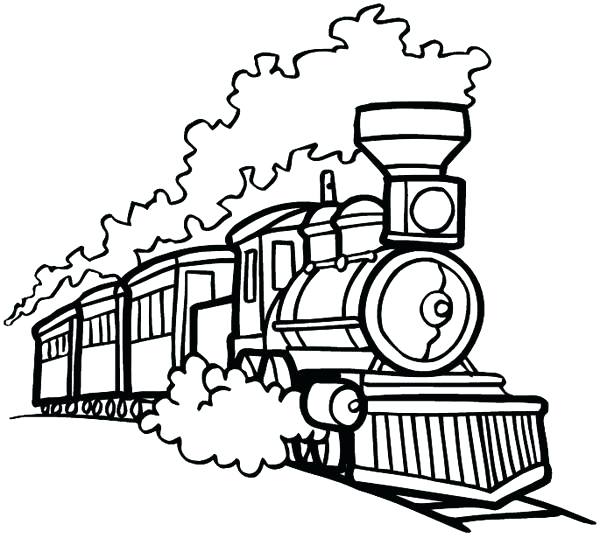 600x538 Train Drawing Old School For Free Download