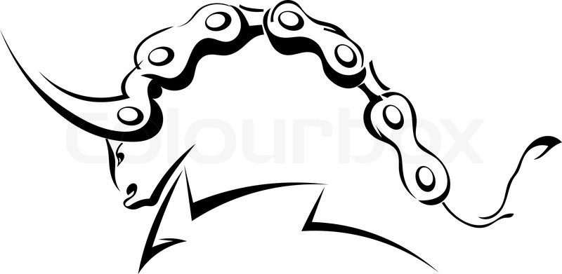 800x391 Single Black Silhouette Of A Horned, Stock Vector Colourbox