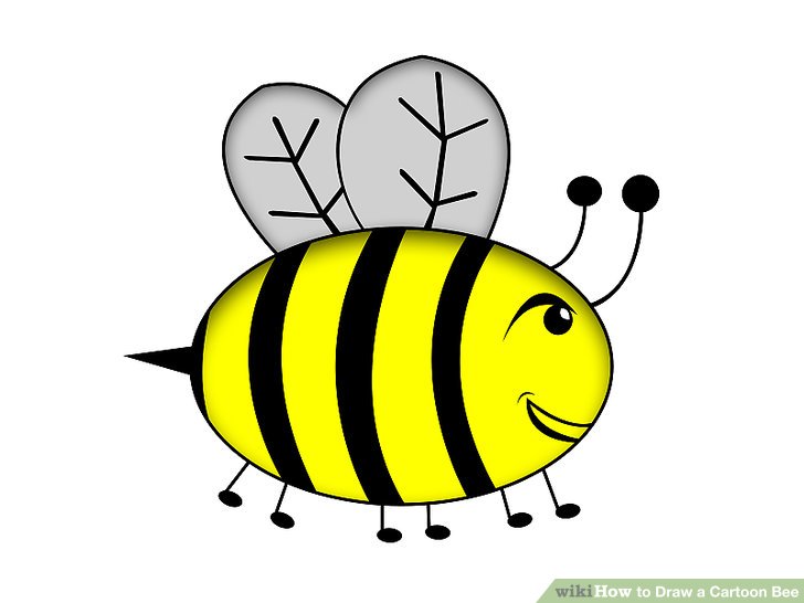 728x546 How To Draw A Cartoon Bee Steps