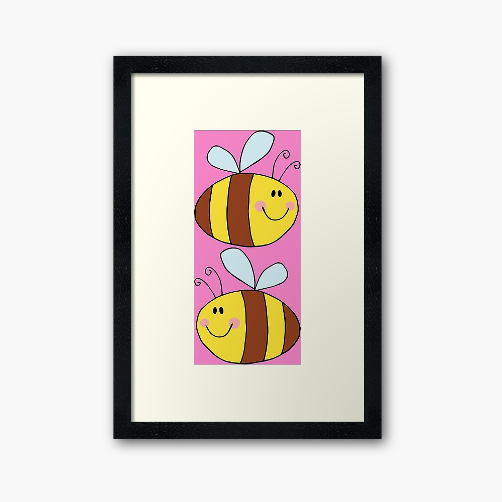 1000x1000 Cute Bumble Bee Drawing Framed Art Print