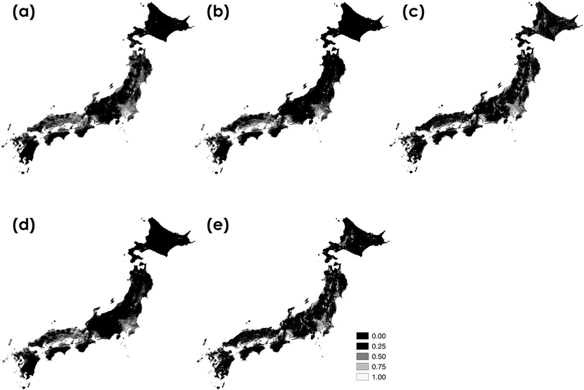 850x568 Estimated Distributions For Five Bumblebee Species Using Gbif Data