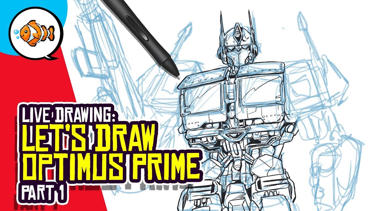 1280x720 Let's Draw Optimus Prime From Bumblebee! Live Drawing Art