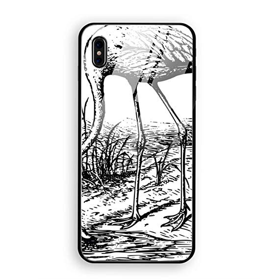 569x569 flamingo drawing iphone x case luxury tempered glass