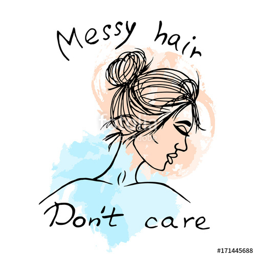 500x500 Messy Bun Drawings Of Girls
