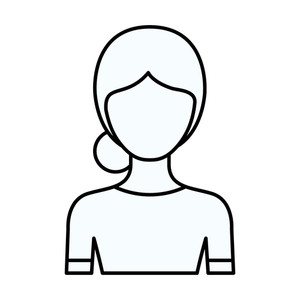 300x300 sketch silhouette of faceless half body woman with bun collected