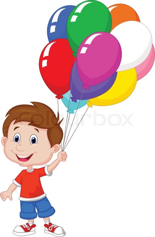 522x800 Cartoon Boy With Bunch Of Colorful Stock Vector Colourbox