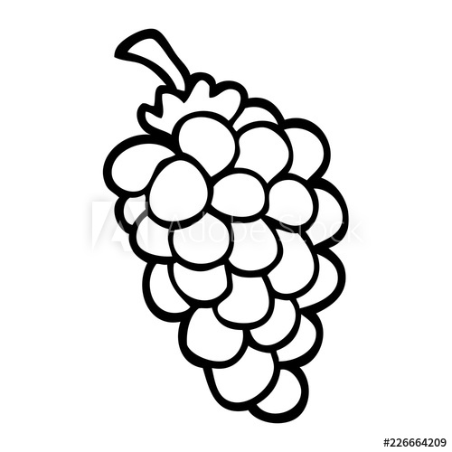 500x500 Line Drawing Cartoon Bunch Of Grapes