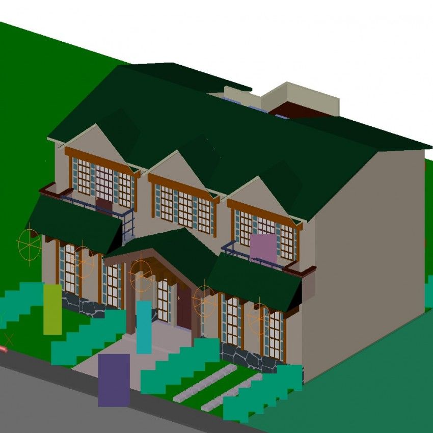 850x850 suburban house in dwg file detail drawing of bungalow