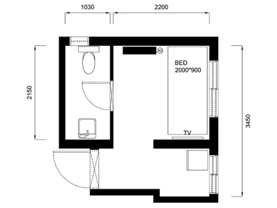 550x413 Share Dormitory Twin Bunk Bed Room