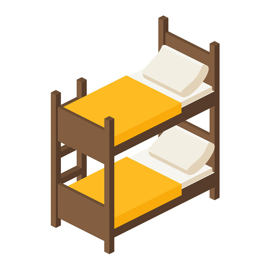 899x900 Vector Wooden Bunk Bed For Children In Isometric