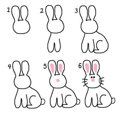 400x393 Easy Bunny Drawing Easter Marshmallows Draw Animals