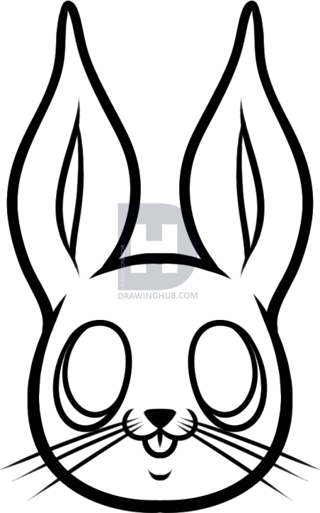 450x720 How To Draw An Easter Bunny Face, Step