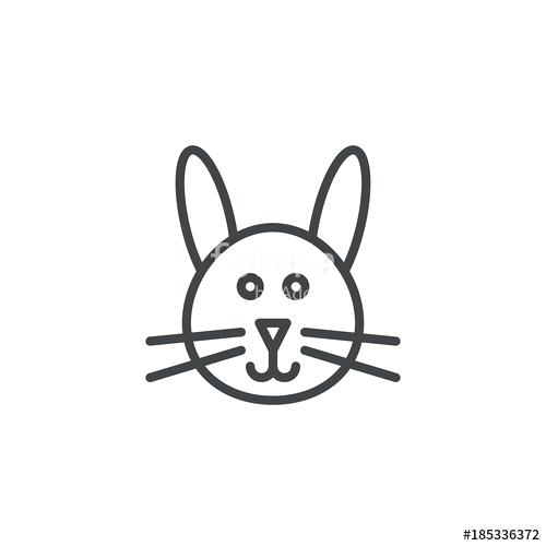 500x500 Outline Bunny Head Animal Royalty Free Vector Image Easter Images Png