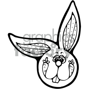300x300 Cartoon Black And White Bunny Head Clipart Royalty Free Clipart