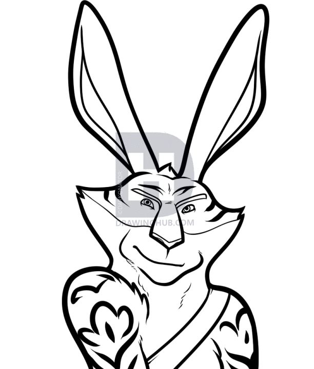 612x720 How To Draw Bunny, Bunnymund, Rise Of The Guardians, Step
