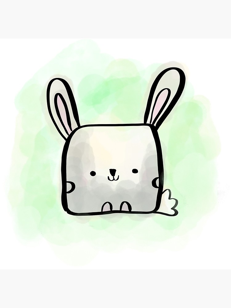 750x1000 cute bunny rabbit squanimal hand drawn illustration photographic