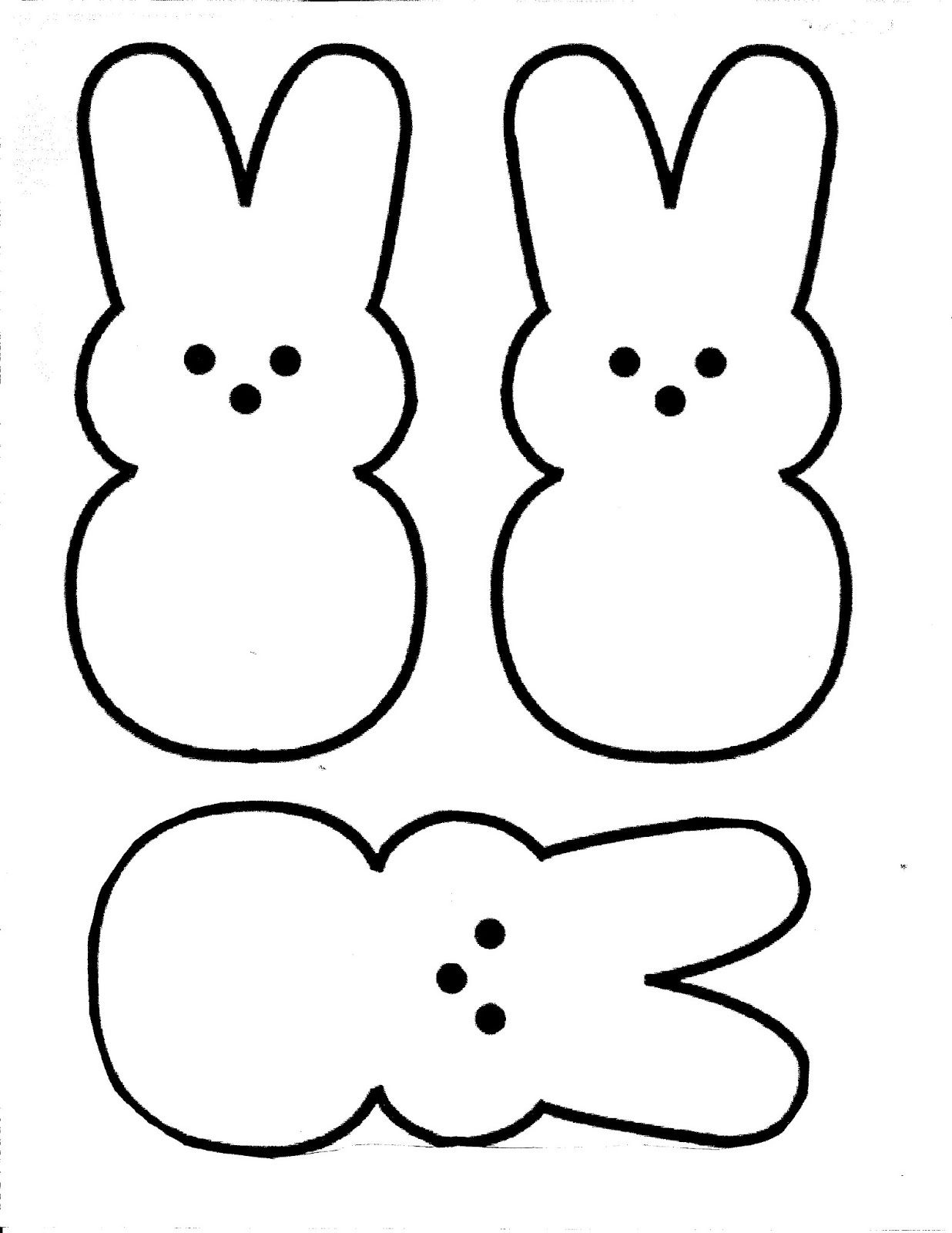1236x1600 Peeps Bunny Outline Free