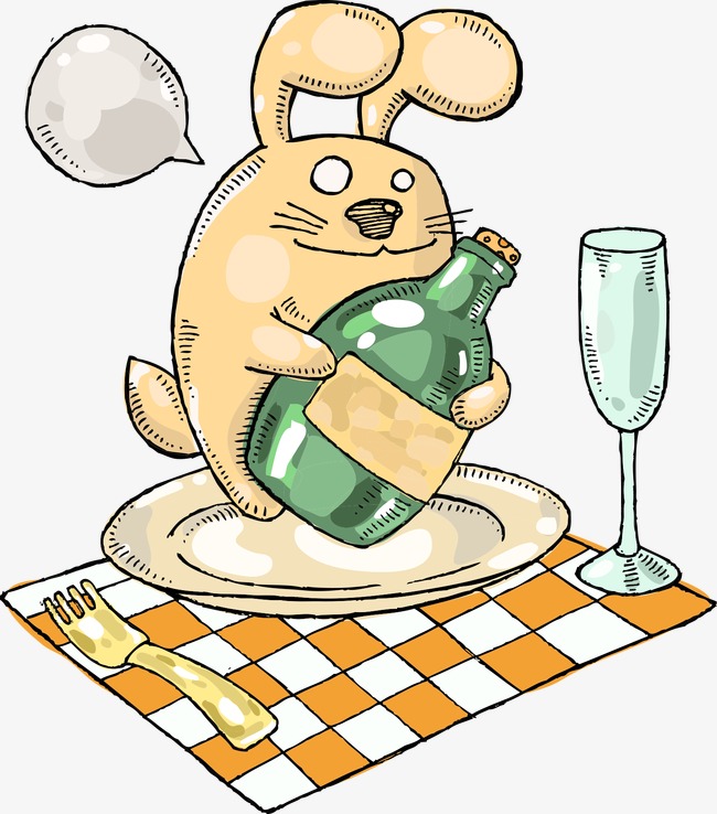 650x738 Pencil Drawing Cartoon Bunny With Wine, Cartoon Clipart, Bunny